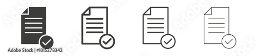 Accept document liner icon vector set.