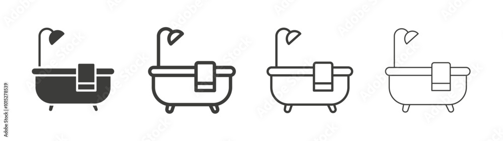 Bathroom liner icon vector set.