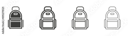 Backpack liner icon vector set.