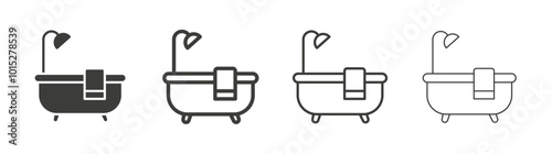 Bathroom liner icon vector set.