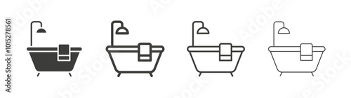 Bathroom liner icon vector set.
