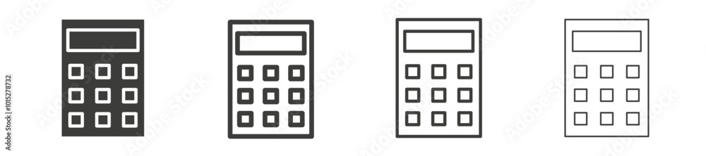 Calculator liner icon vector set. Calculator liner icon vector set.