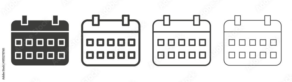 Calendar liner icon vector set. Calendar liner icon vector set.