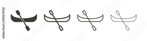 Canoe liner icon vector set.