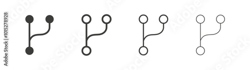 Code branch liner icon vector set.