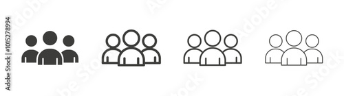Community liner icon vector set.