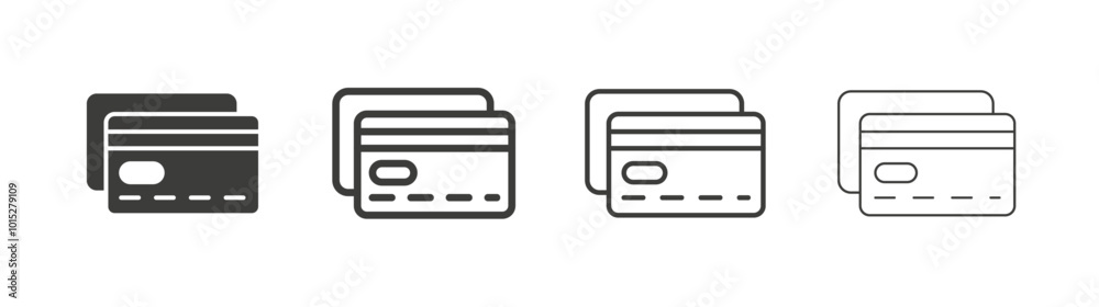 Credit card liner icon vector set. Credit card liner icon vector set.