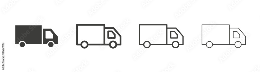 Delivery van liner icon vector set. Delivery van liner icon vector set.