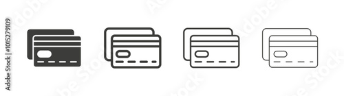 Credit card liner icon vector set.