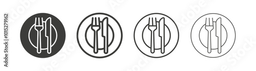 Cutlery liner icon vector set.