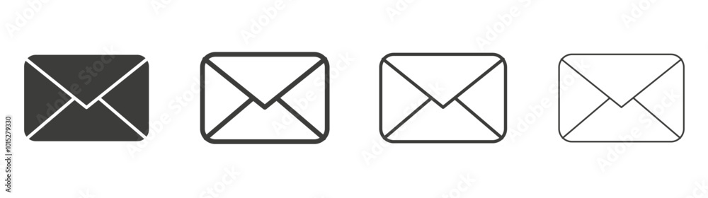 Envelope liner icon vector set. Envelope liner icon vector set.