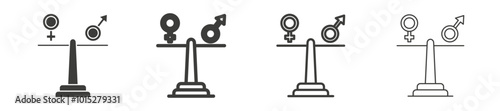 Equality liner icon vector set.