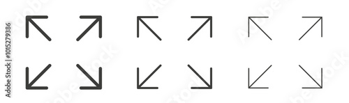Expand liner icon vector set.