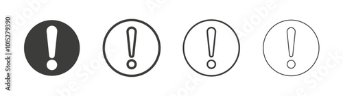 Exclamation liner icon vector set.