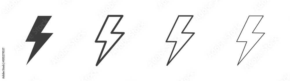 Flash liner icon vector set. Flash liner icon vector set.