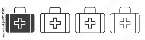 First aid liner icon vector set.