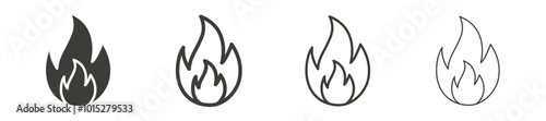 Flame liner icon vector set.