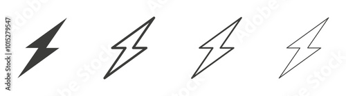 Flash liner icon vector set.