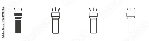 Flashlight liner icon vector set.