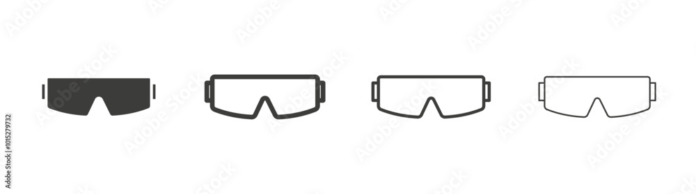 Goggles liner icon vector set. Goggles liner icon vector set.