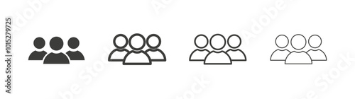 Group liner icon vector set.