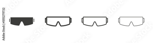 Goggles liner icon vector set.