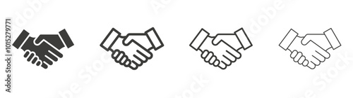 Handshake liner icon vector set.