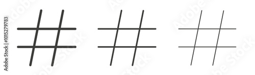 Hashtag liner icon vector set.