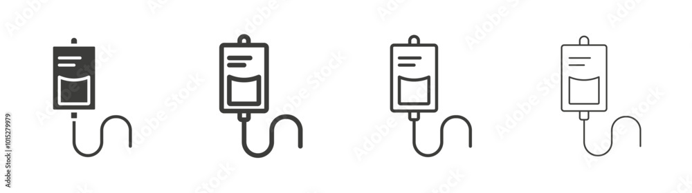 IV Bag liner icon vector set. IV Bag liner icon vector set.
