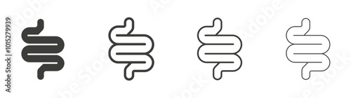 Intestine liner icon vector set.