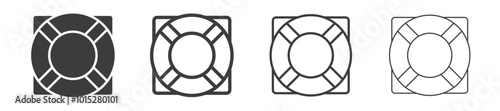 Life buoy liner icon vector set.