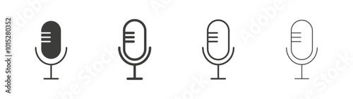 Microphone liner icon vector set.