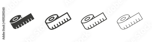 Meter tape liner icon vector set.