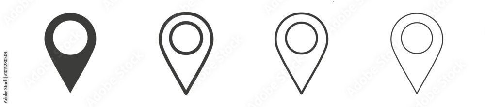 Navigation pin liner icon vector set. Navigation pin liner icon vector set.