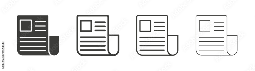 News liner icon vector set. News liner icon vector set.