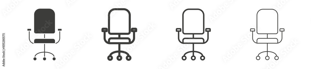 Office chair liner icon vector set.