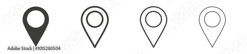 Navigation pin liner icon vector set.