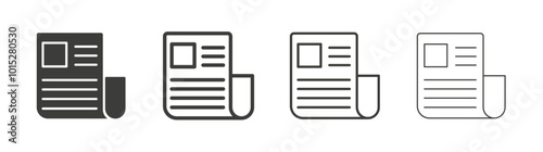 News liner icon vector set.