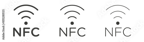 NFC liner icon vector set.