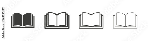 Open Book liner icon vector set.