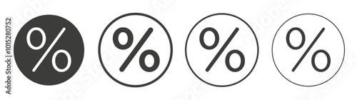 Percentage liner icon vector set.