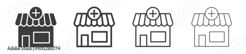 Pharmacy liner icon vector set.