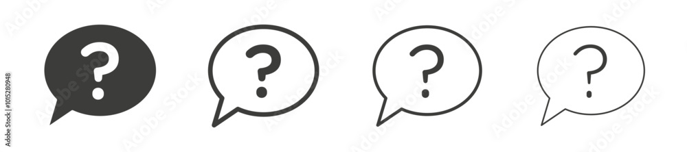 Question liner icon vector set. Question liner icon vector set.