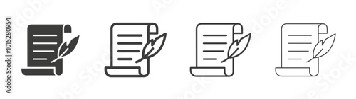 Quill liner icon vector set.