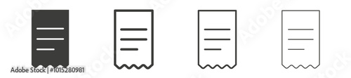 Receipt liner icon vector set.