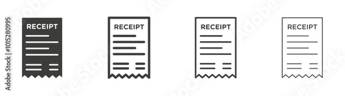 Receipt liner icon vector set.