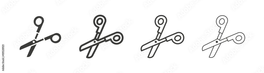 Scissor liner icon vector set. Scissor liner icon vector set.