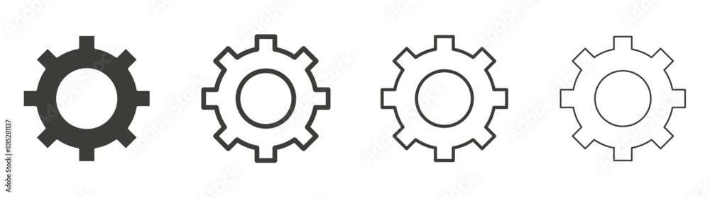 Settings liner icon vector set. Settings liner icon vector set.