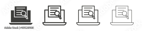 Search online liner icon vector set.