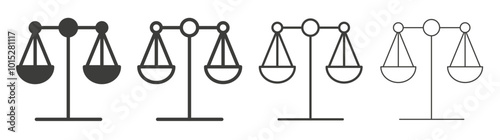 Scale liner icon vector set.